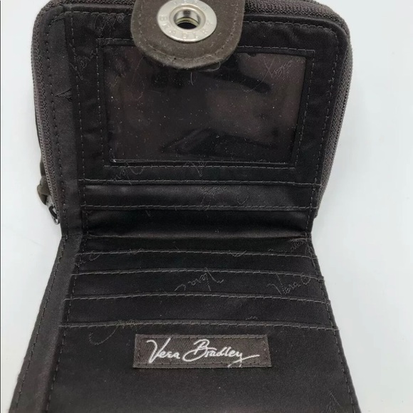 Vera Bradley Brown Microfiber Mini Zip Wallet - Picture 3 of 5